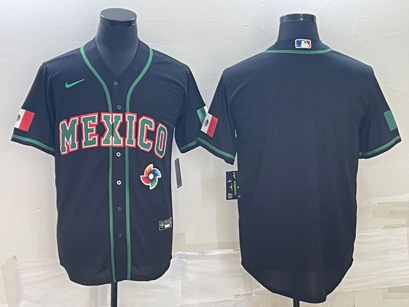 Men 2023 World Cub Mexico Blank Black Nike MLB Jersey5->more jerseys->MLB Jersey